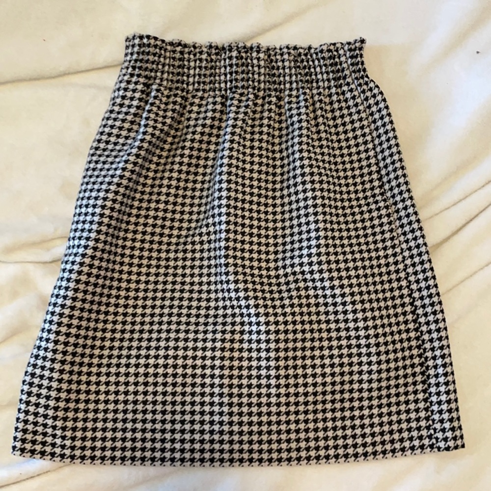 JCREW 00 skirt black houndstooth new
